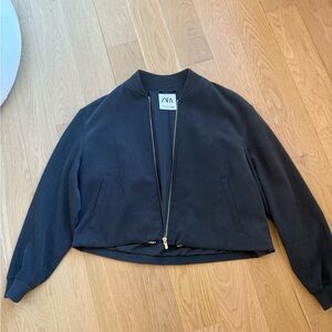 Zara Women's Dark Gray Bomber Jacket